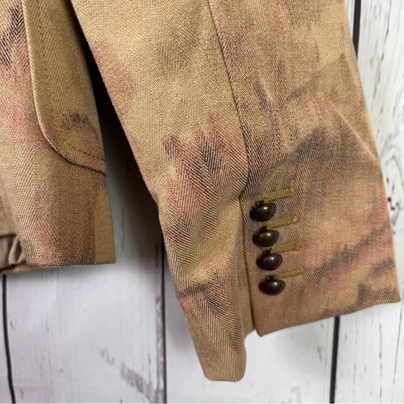 MaxMara Weekend | jacket | floral tan vintage military coat - Picture 8 of 9